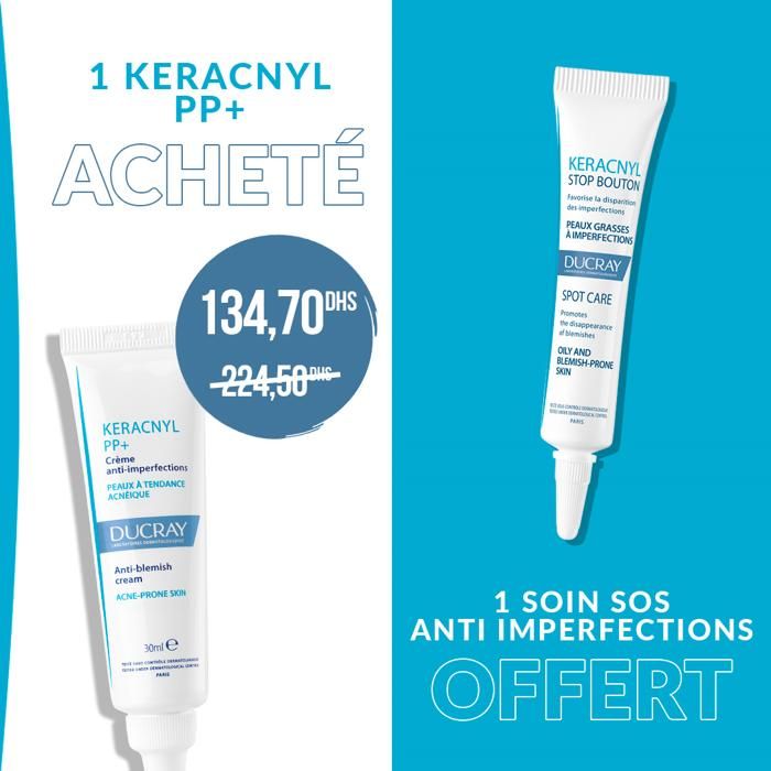 1 KERACNYL PP+ = 1 SOIN SOS ANTI IMPERFECTIONS OFFERT