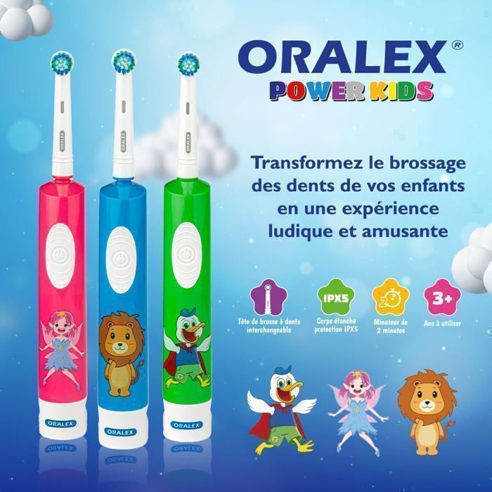 BROSSE A DENT ELECTRIQUE 2 PILS ENFANTS  ORALEX