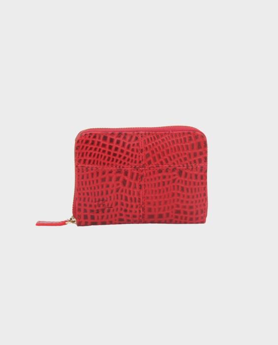 Un Charme Intemporel - Porte-Monnaie Femme de Bontelli - Rouge Croco
