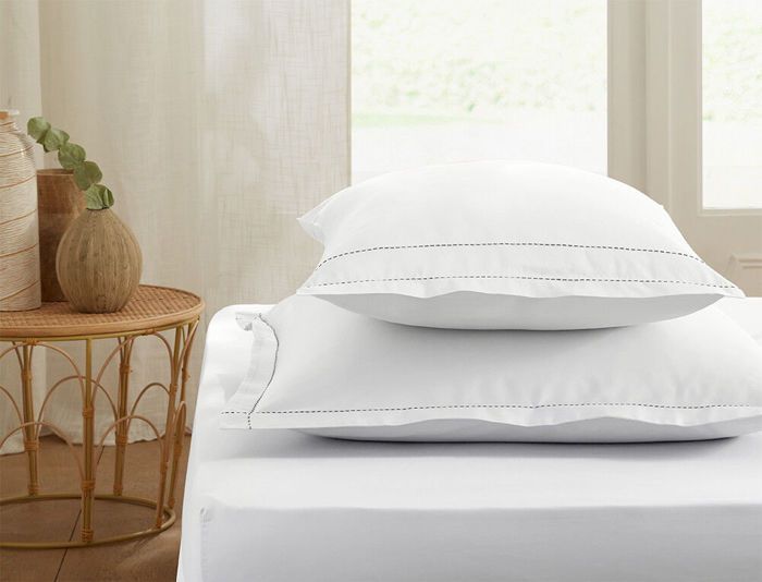 SATIN TAIE D'OREILLER 50/70 CM BLANC