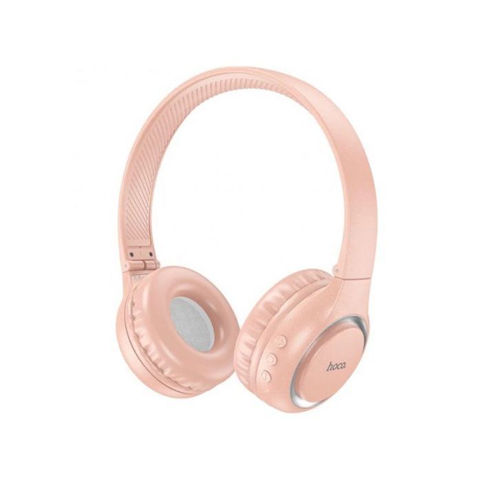 Casque sans fil basses profondes audio haute résolution 7 heures de musique, microphone carte mémoire AUX (Rose)