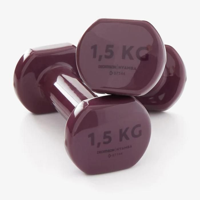 PAIRE D'HALTÈRES FITNESS - DECATHLON - 2*1,5 KG - Ergonomiques - Faciles à nettoyer - Couleur Aléatoire