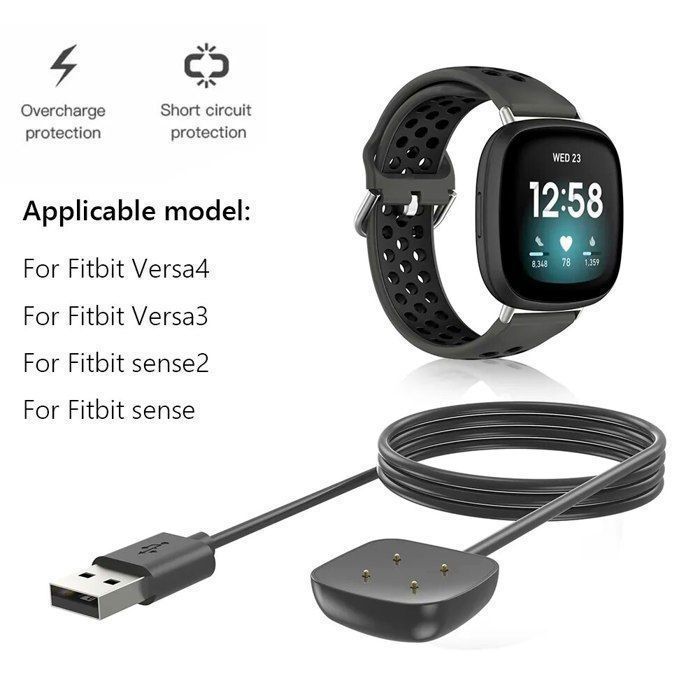 Câble de chargement Adaptateur USB Montre Intelligente chargeur Smart Watch Pour Fitbit Versa 3 / 4 et Sense