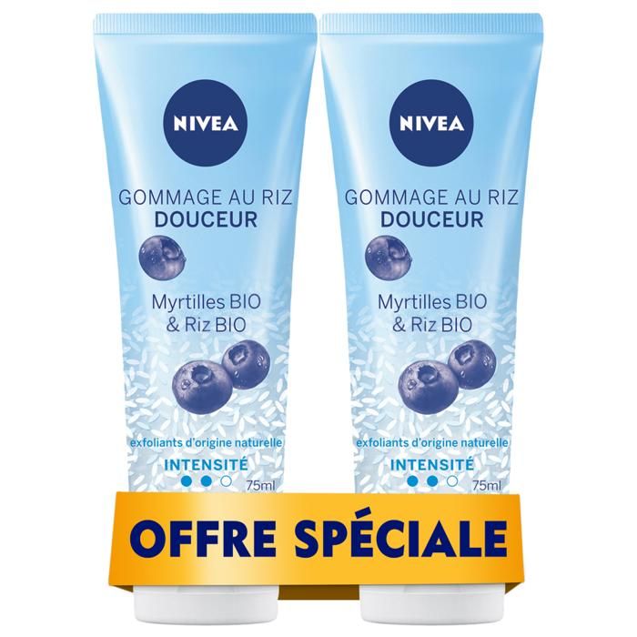 2 Gommages Douceur aux myrtilles et riz 100% Bio - tube 75ml  à prix spécial