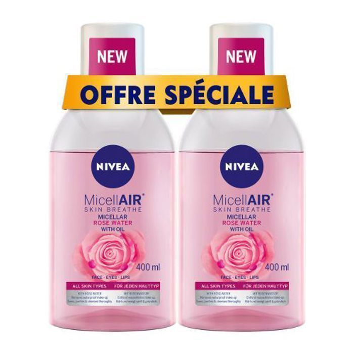 2 Eaux Micellaire Démaquillante Rose Water - 400 ml à prix spécial