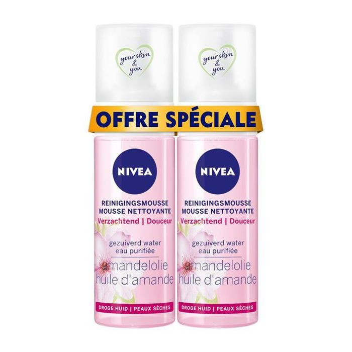 2 Mousses Nettoyantes Onctueuse peaux sèches et sensibles - 150ml à prix spécial