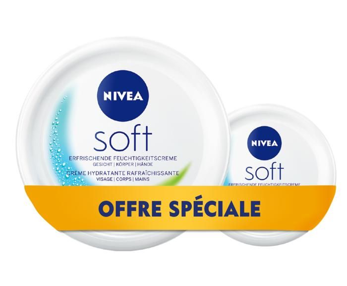 NIVEA Soft, Crème de soin hydratante, 200ml + Creme Soft 50ml Offerte