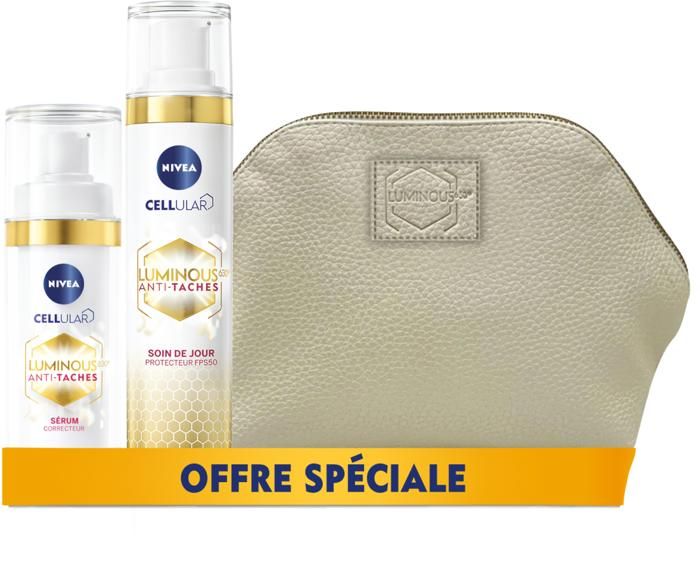 NIVEA, Sérum Correcteur Anti-taches LUMINOUS 630, 30ml + NIVEA, Soin de jour anti-taches SPF 50 LUMINOUS 630, 40ml+Trousse offerte