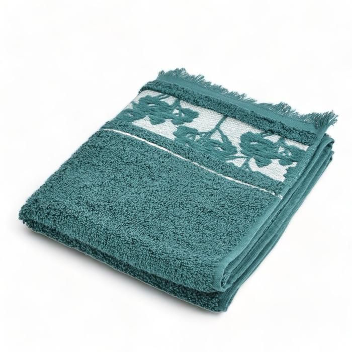 SERVIETTE MAIN JACQUARD FLORALIA OCEAN 40X70 - 500 G