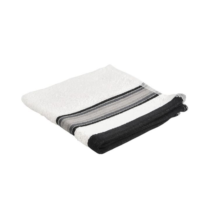 SERVIETTE MAIN GREEN BLACK 30x30 BLANC 450G/M2