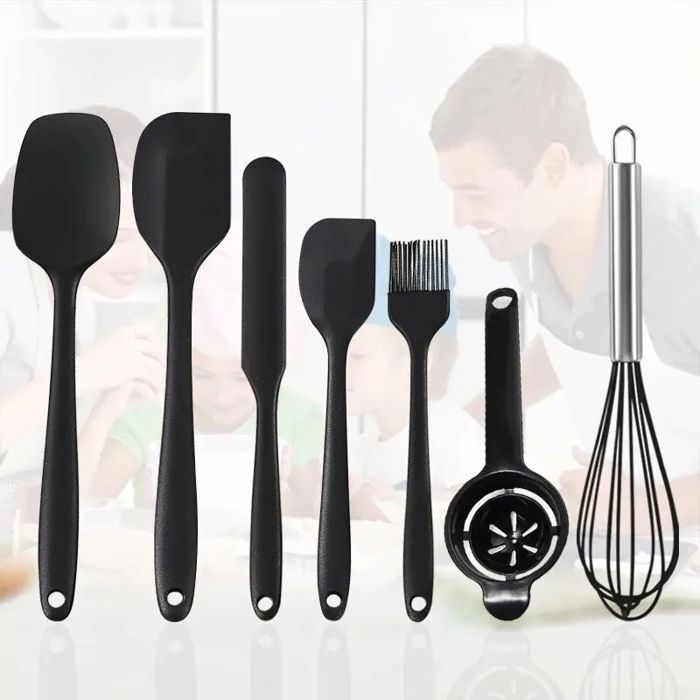 Louches , 4 Spatule grand format en bois avec contenant.