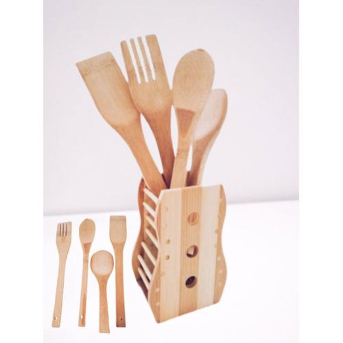 Louches , Kit de 4 Louches de grand format Violon en bois avec contenant.
