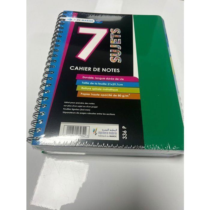 CAHIER UNIVERSTE  7SUJETS