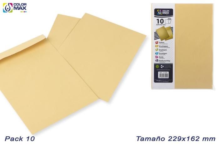 Pack 10 Enveloppes Kraft Maron  229x162mm
