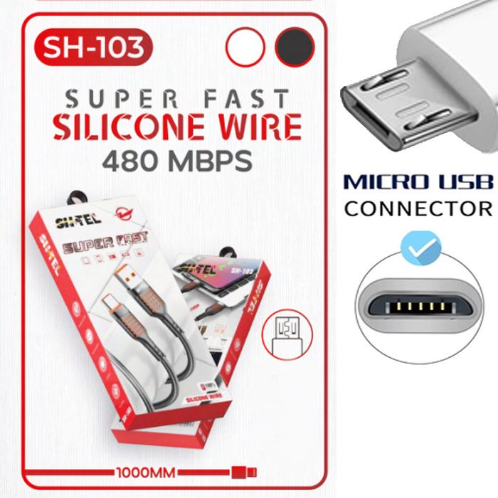 Cable de chargeur Micro USB Type V8 1000mm 480Mbps compatible avec les smartphone Xiaomi, Huawei, Samsung, Android