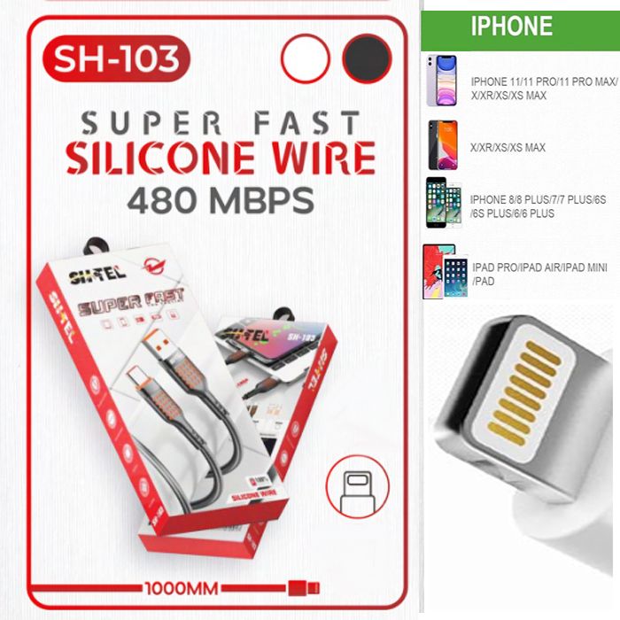 Cable de chargeur USB IPhone 1000mm 480Mbps compatible avec ios 14 13 12 11 pro max Xs Xr X SE 2 8 7 6 plus 6s 5s ipad air mini 4