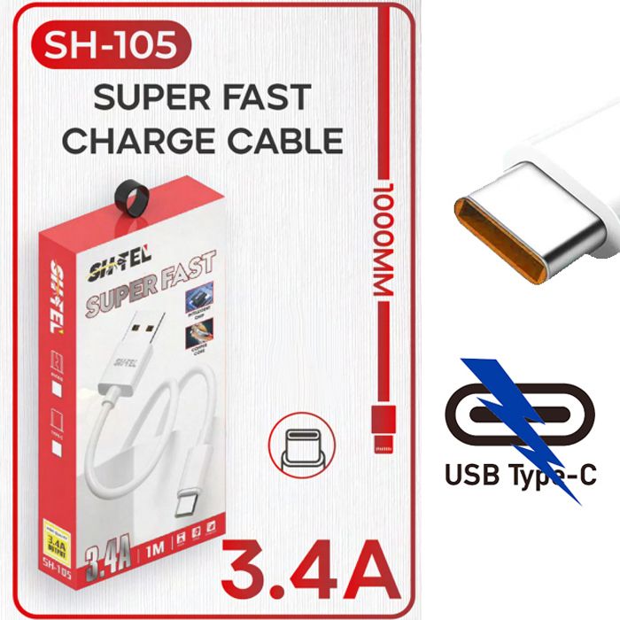 Cable de chargeur USB vers Type C de charge rapid 3.4A 1000mm compatible avec Samsung Xiaomi Huawei One Plus OPPO Realme Pro iPhone