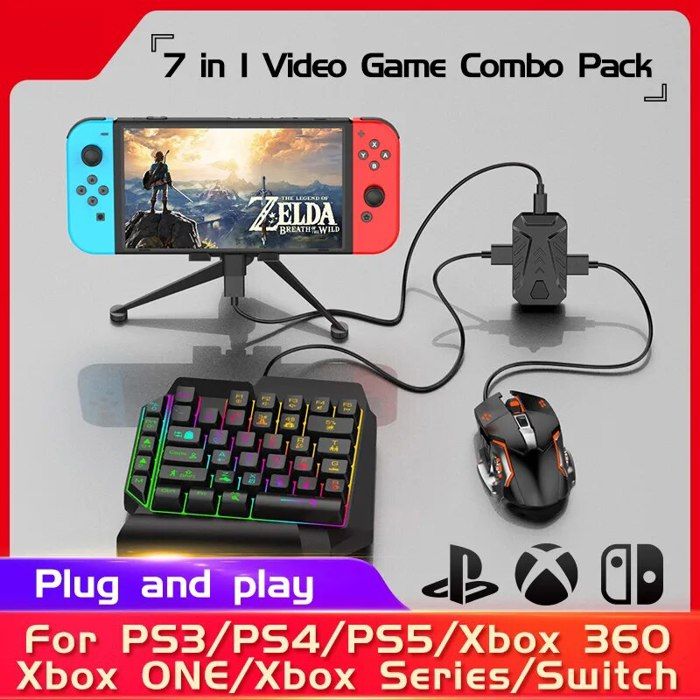 7 in 1 video game combo pack (keyboard+mouse)