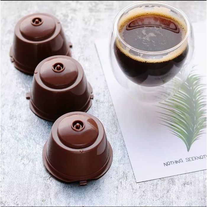 3 Capsules de café Réutilisables Rechargeables compatible Dolce Gusto marron