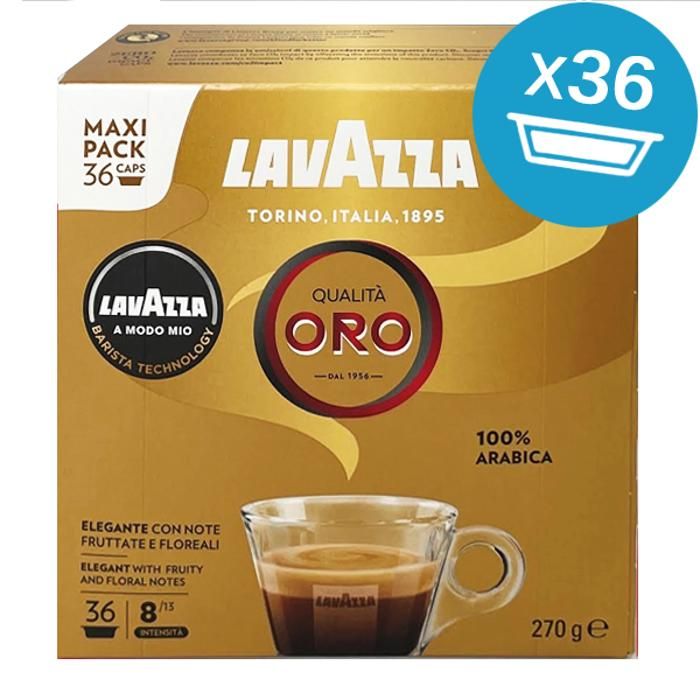 36 CAPSULES DE CAFÉ ORO. LAVAZZA A MODO MIO - HAUTE QUALITE - 100% ITALIEN