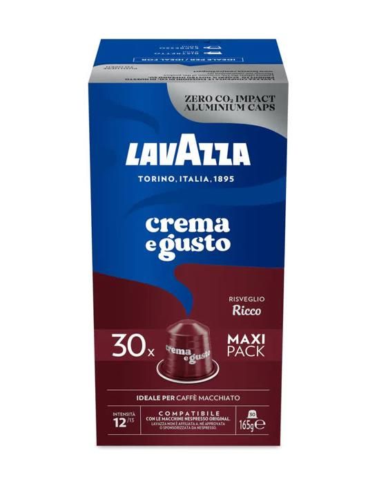 30 CAPSULES DE CAFÉ CREMA & GUSTO RICCO NESPRESSO EN ALUMINIUM - LAVAZZA  - 100% ITALIEN.