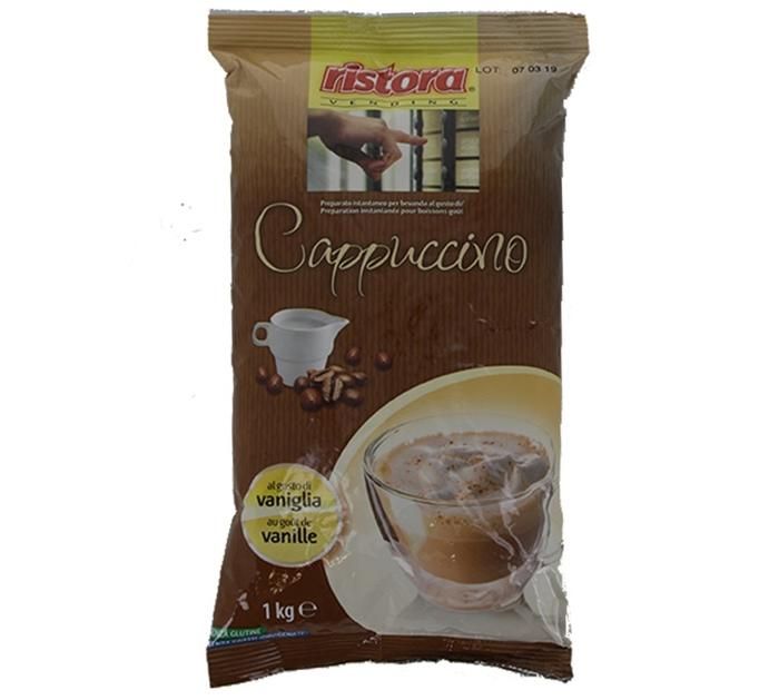 CAPPUCCINO AUX GOUT VANILLE EN POUDRE. RISTORA -1KG- 100% ITALIEN.