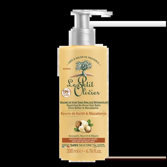 Baume de Soin Sans Rinçage Soin Réparateur Beurre de Karité & Macadamia , Cheveux très secs ou frisés , Sans Silicone - 200ml