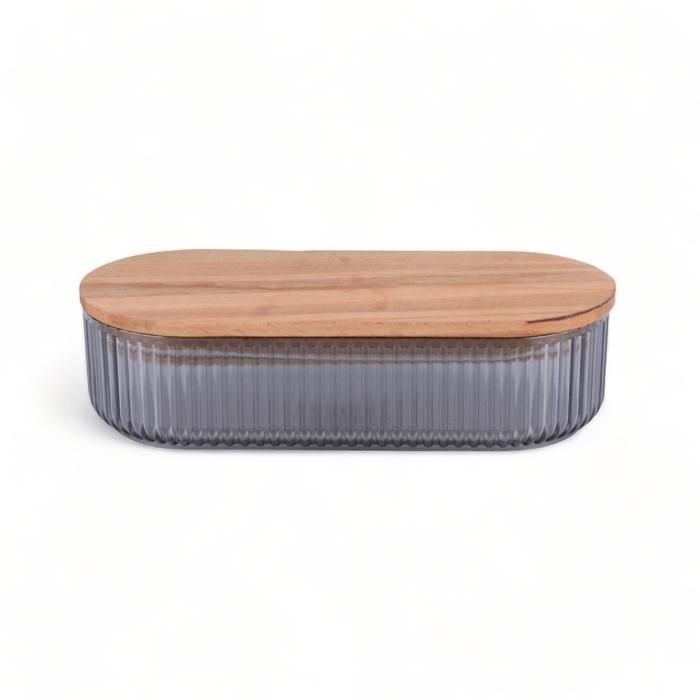 Boîte alimentaire - GENERIC - W161 - 0,5L - Couvercle en bois - Rectangulaire