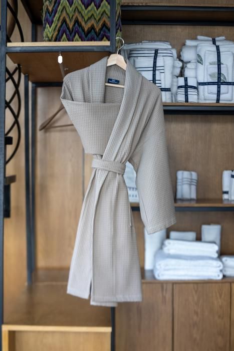 Peignoir Nid D'Abeille  Kimono - Taupe - Standard