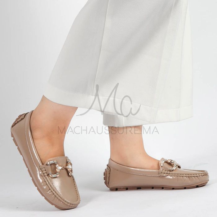 Perles – mocassins femmes en Kaki - Marjane Mall - Image 1