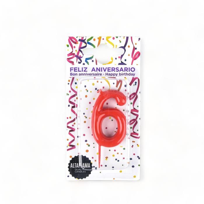 BOUGIE ANNIVERSAIRE Nº 6   ALTAFLAMA