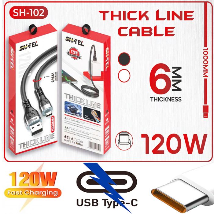 Câble de charge super rapide 120W Type C 6mm compatible pour téléphone portable Samsung Xiaomi Huawei One OPPO Realme Pro iPhone 15