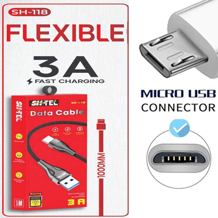 Cable FLEXIBLE usb micro V8 contactor puissant 3A FAST CHARGE RAPIDE TRANSMISSION DONNÉES pour Samsung Xiaomi Huawei One OPPO Realme