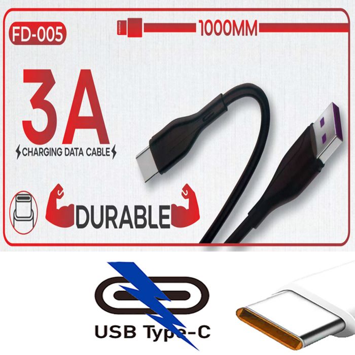 cable charger usb TYPE C contactor TRANSMISSION DONNÉES chargement rapide puissant 3A 1000mm Samsung Xiaomi Huawei One+ OPPO Realme