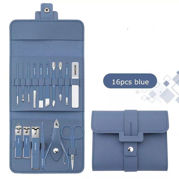 Ensemble de ciseaux de pédicure professionnels bleu