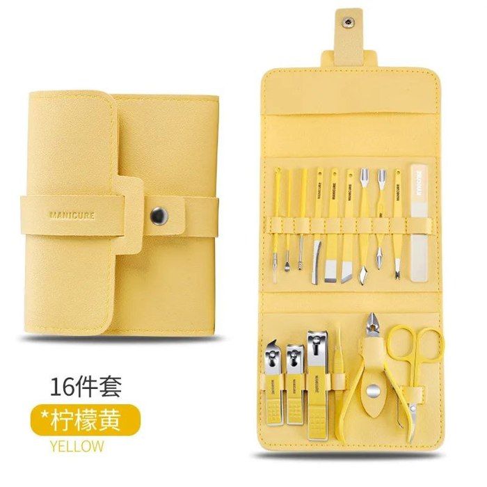Ensemble de ciseaux de pédicure professionnels jaune