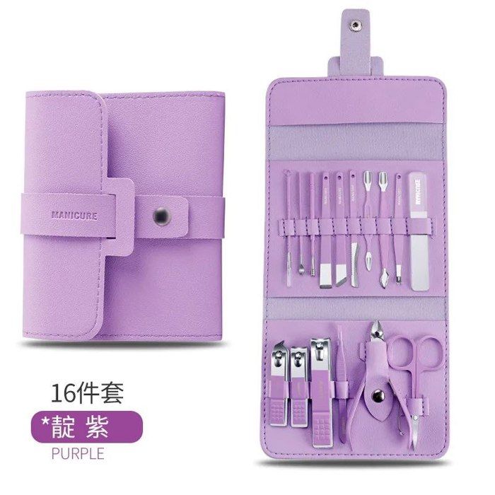 Ensemble de ciseaux de pédicure professionnels violet