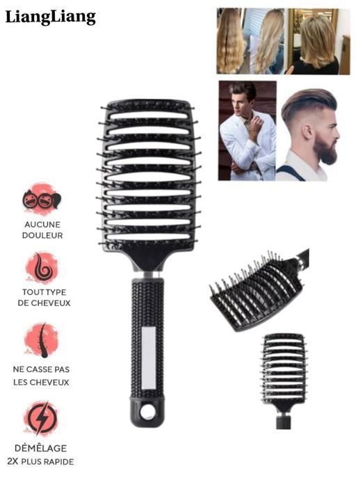Brosse à Cheveux,Nouveaux, brosse Démêlante Anti-Casse et Anti-Nœuds, Brosse pour toute la famille.