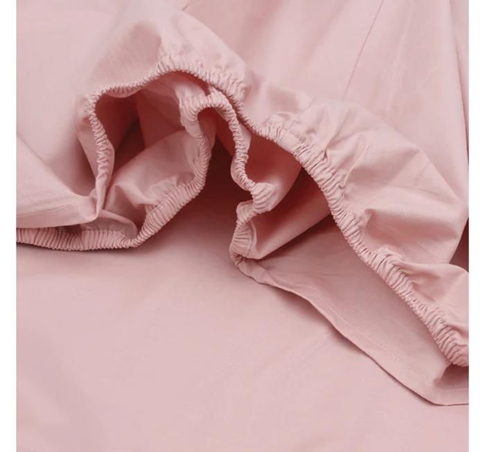 Drap housse rose poussiéreux percale de coton (100% coton Egyptien) 160*200 cm + 35 cm