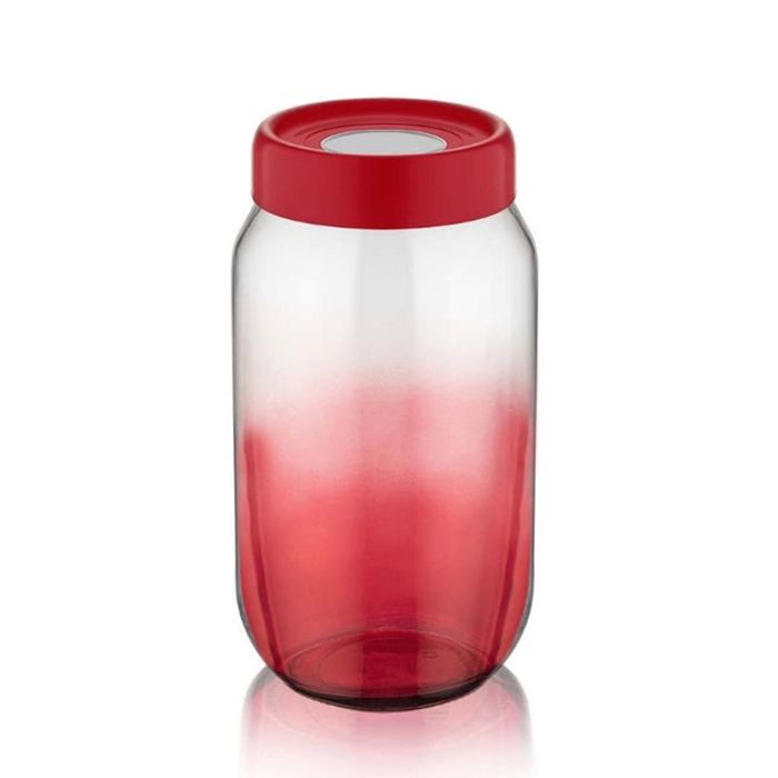 Pot de Conservation en Verre - Motif Arc-en-ciel 1000cl - C-00426 - Rouge