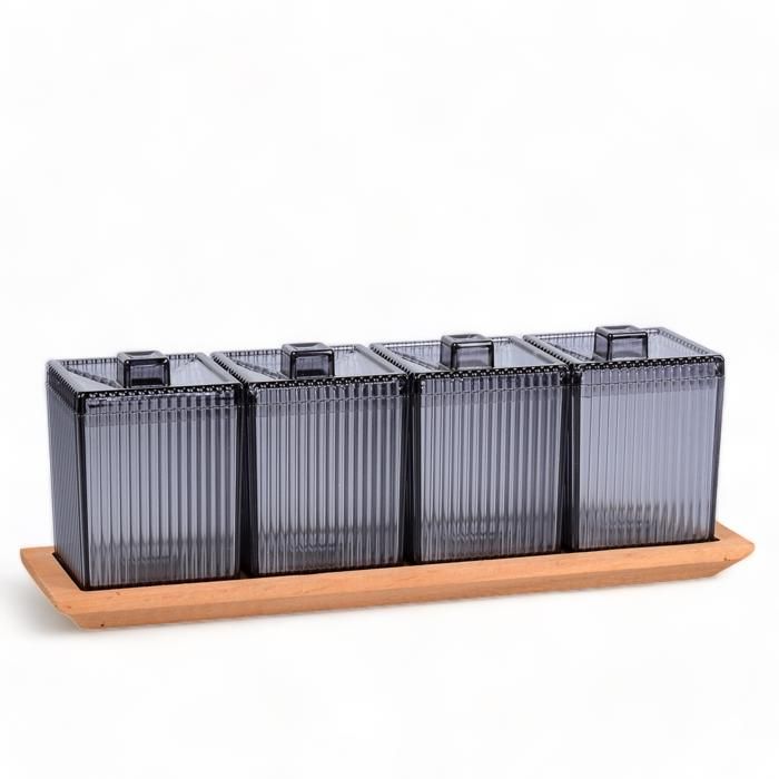 SET DE 4 POT À ÉPICE LAGO WELINI - 32X10X9 CM