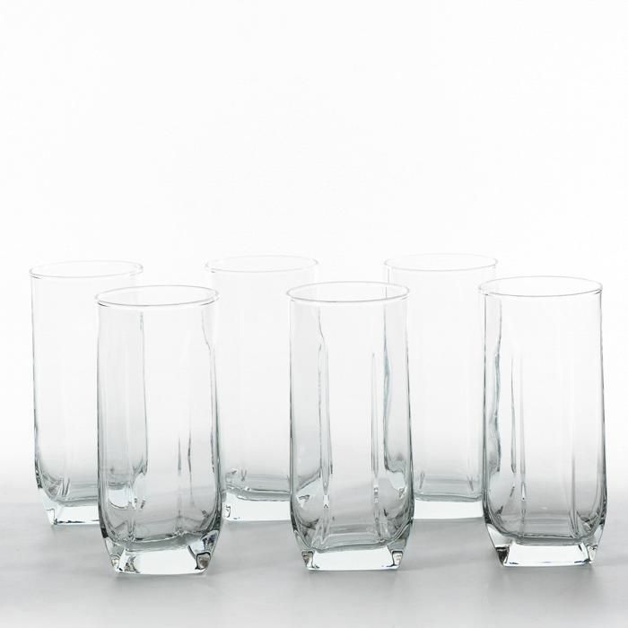 Verres à Eau - TUA FH - Set de 6 - Transparent - Verre Plat - Compatible Lave-Vaisselle