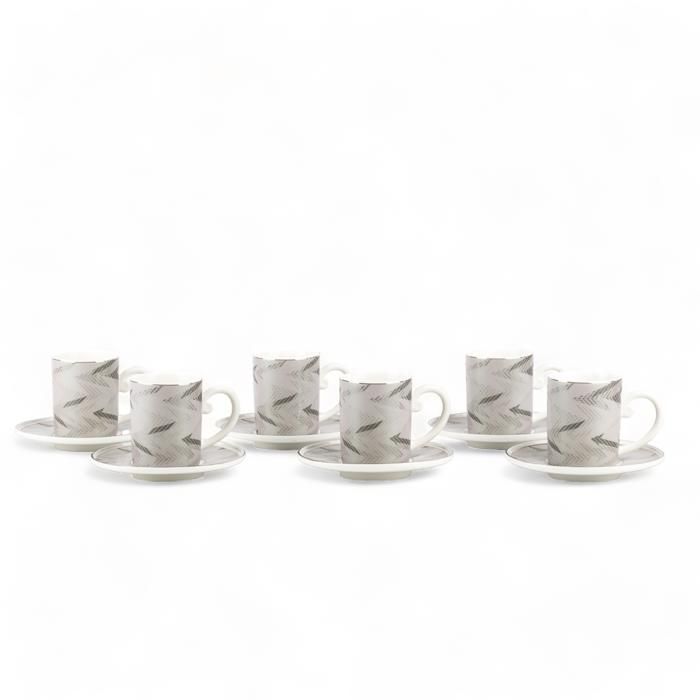 ENSEMBLE 6 TASSE CAFE+ SOUS TASSE 55*39*29CM H1940-GR