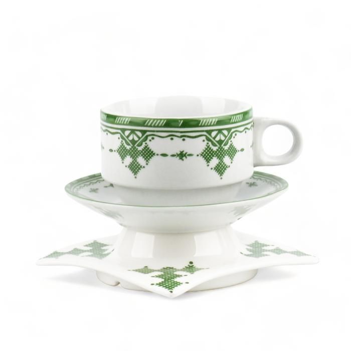 TASSE+ SOUS TASSE A CAFE BERBERE VERT