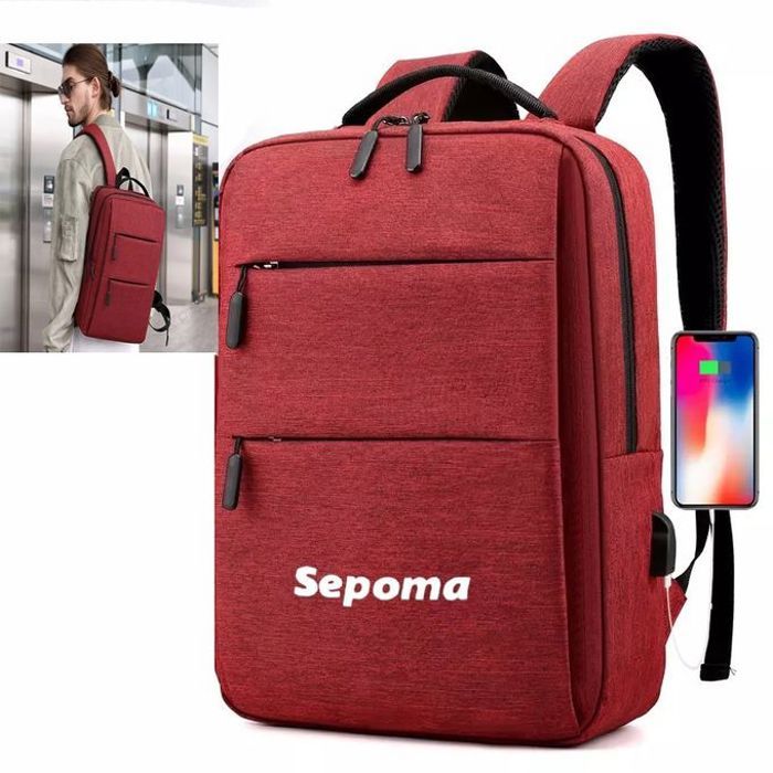 Sac à dos en Nylon pour hommes et femmes, avec chargeur USB, pour ordinateur portable de 15.6 pouces, pour garçons et adolescents