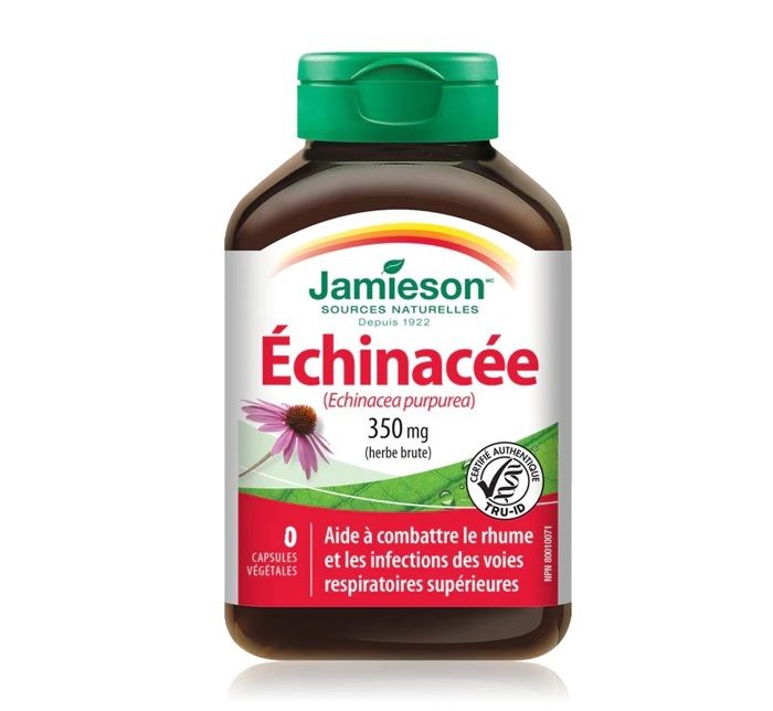 Jamieson Echinacée ( Purpurea), 350 mg, Rhume & Voies Respiratoire - 30 Capsules