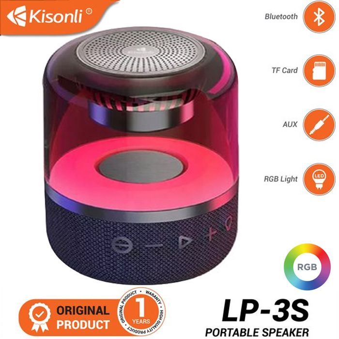 Hautparleur Bluetooth Son à 360 degrés 8W Appel vocal mains libres micro intégré Lumière RVB Entrée audio AUX/carte TF/USB 2-4 heure