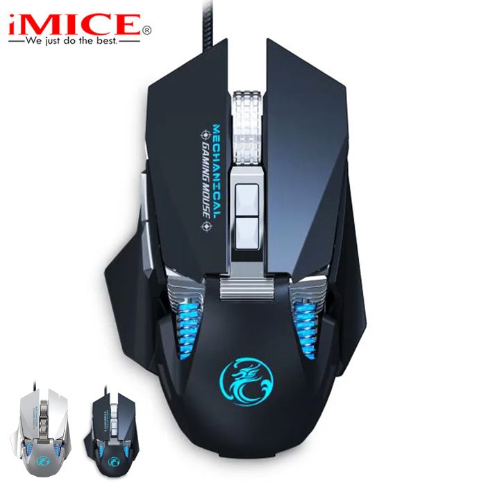 IMice Souris de jeu Gaming mécanique T96 7200 ug I RGB, optique, filaire USB, pour ordinateur portable et PC, macros personnalisés