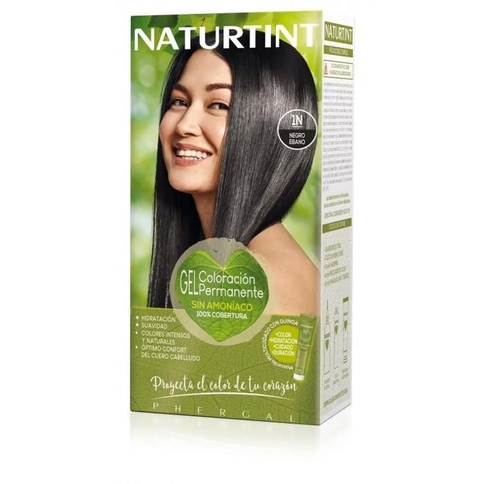 Coloration Cheveux Naturtint 1N Noir Ébène 165ml SANS AMMONIAQUE SANS DÉMANGEAISONS NI ASSÈCHEMENT