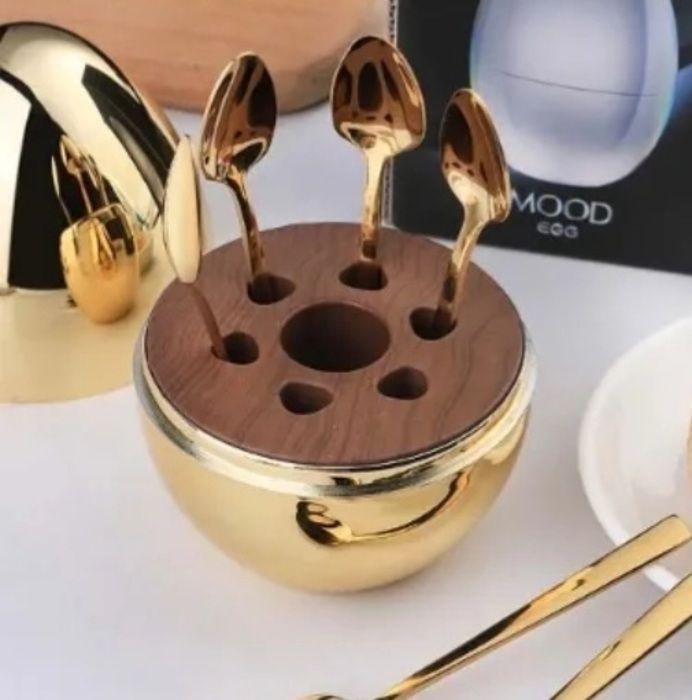 6 Cuillères à café Oeuf Doré